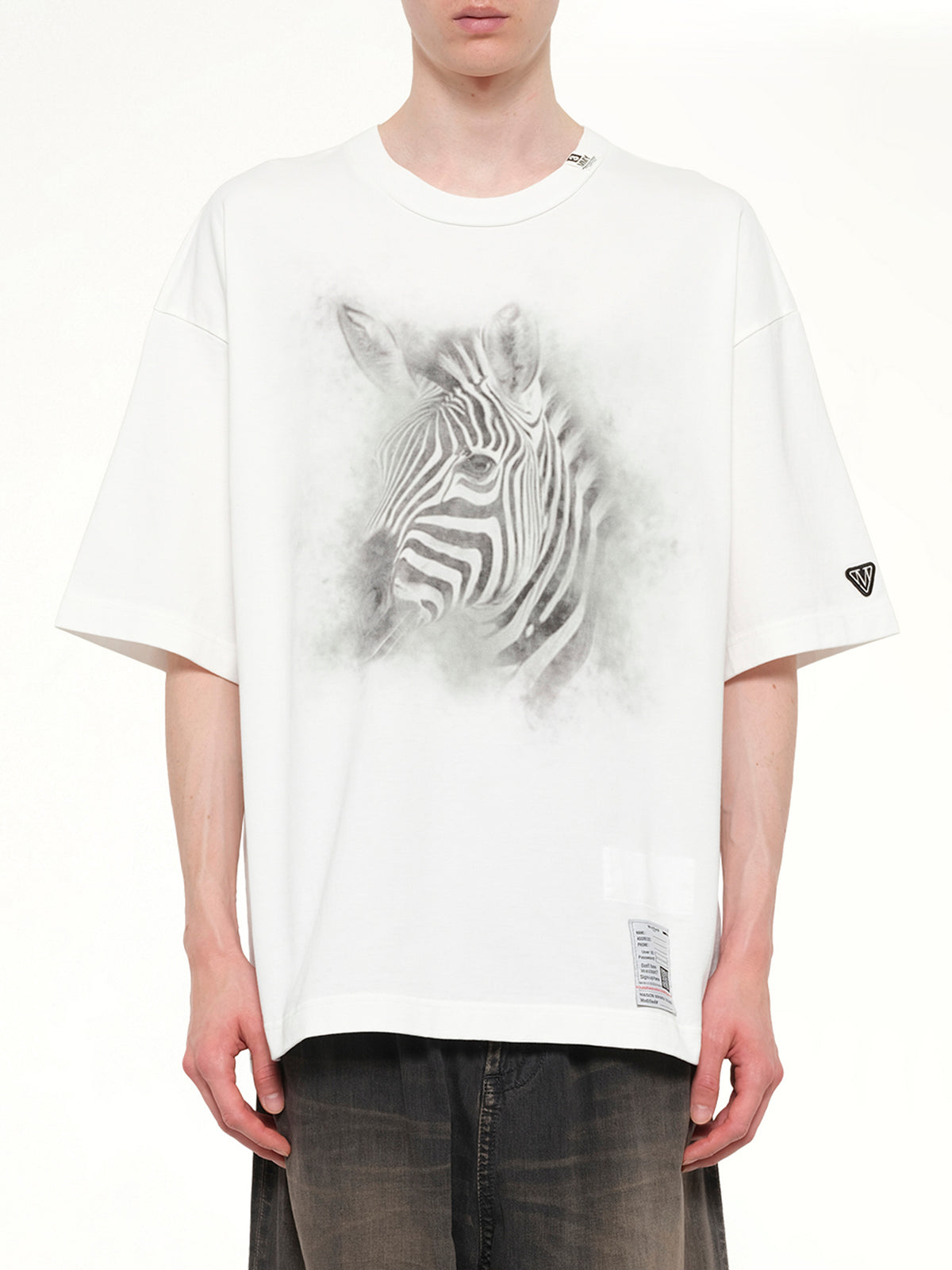 Zebra Printed T-Shirt in White