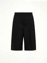 Low Waist Wide Bermuda Shorts in Black