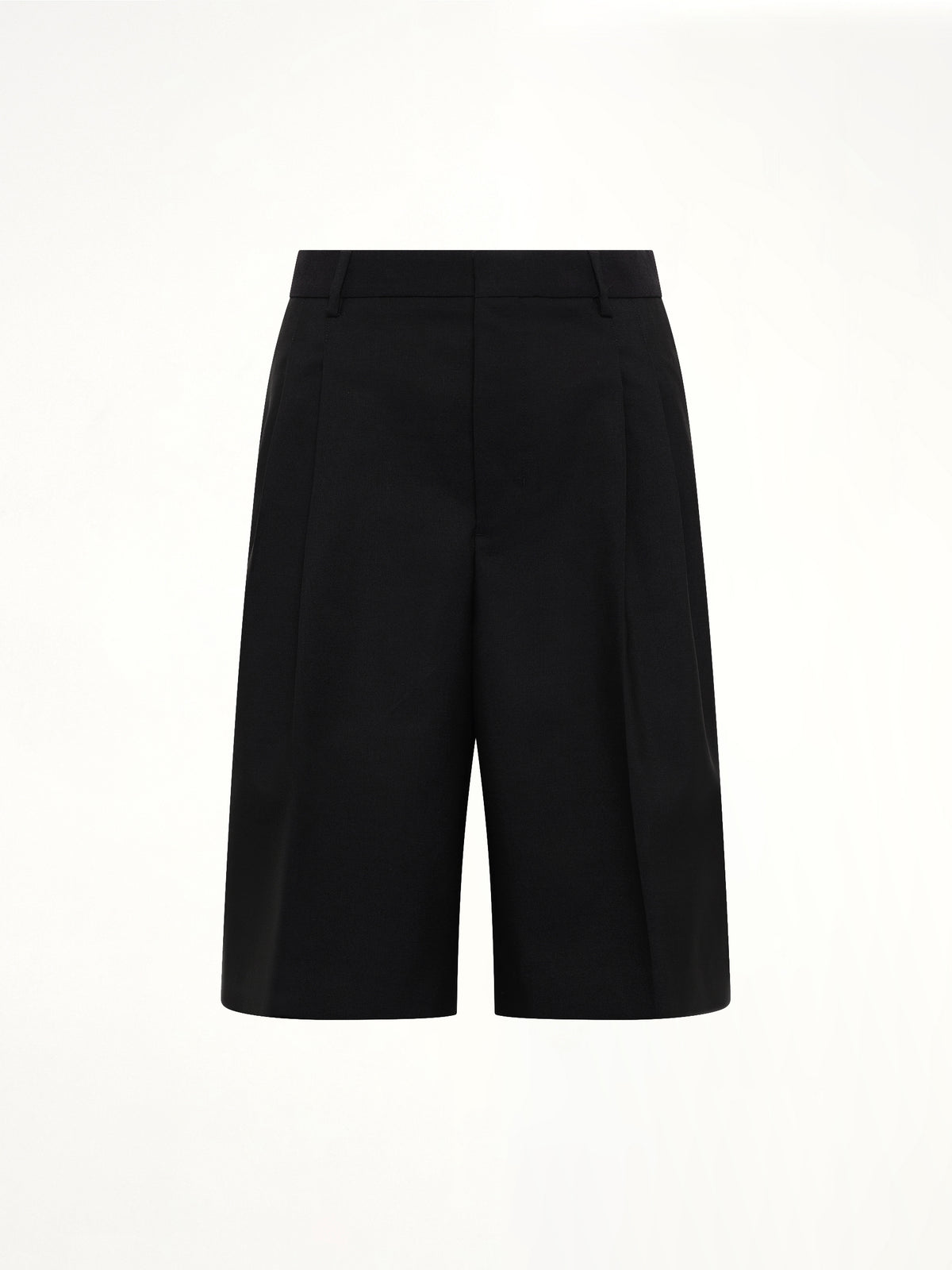Low Waist Wide Bermuda Shorts in Black