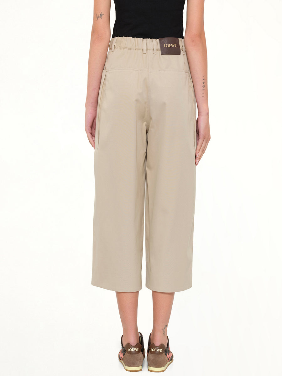 Cropped Trousers in Beige