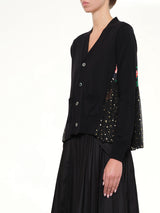 Floral Mix Cardigan in Black
