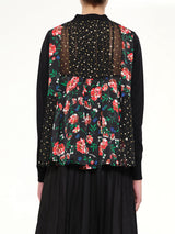 Floral Mix Cardigan in Black