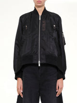 Nylon Twill x Wool Suiting Blouson in Black