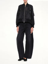 Nylon Twill x Wool Suiting Blouson in Black