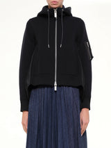 Sponge Sweat x Nylon Twill Hoodie in Black
