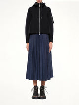 Sponge Sweat x Nylon Twill Hoodie in Black