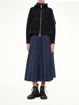 Sponge Sweat x Nylon Twill Hoodie in Black