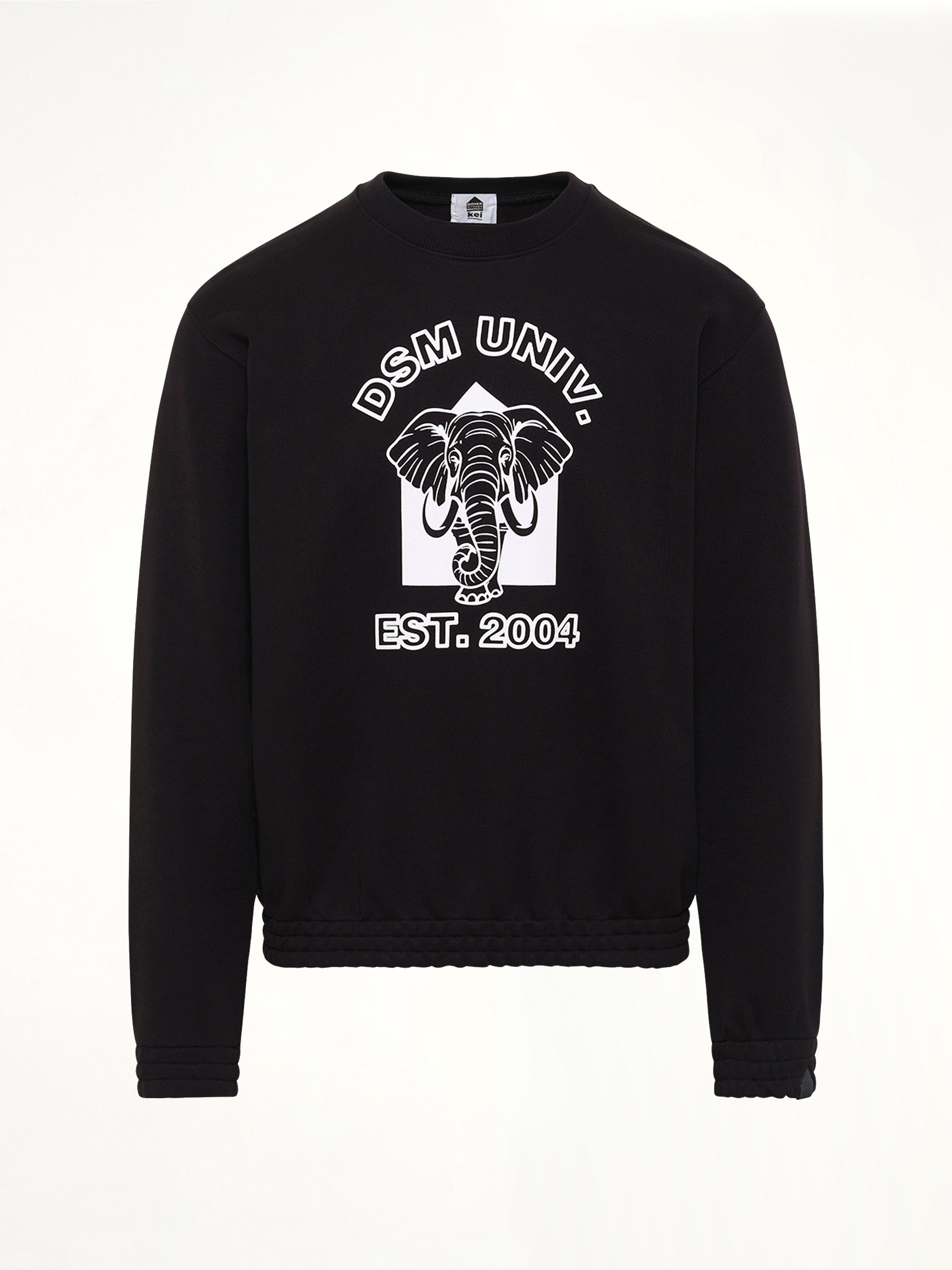 Pile Knit Cotton Sweatshirt in Black
