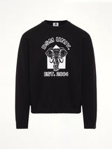 Pile Knit Cotton Sweatshirt in Black