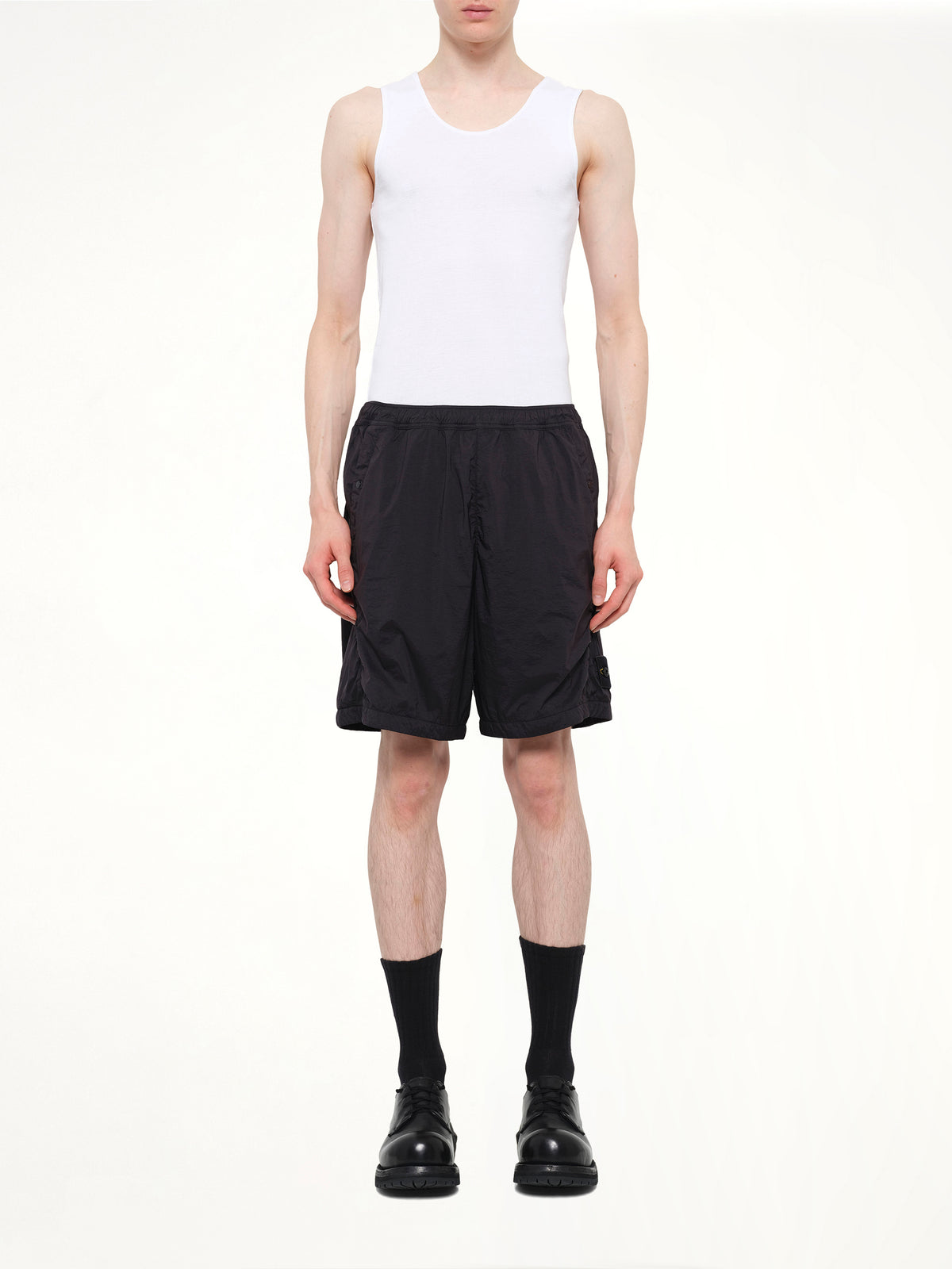L100004 Ultra Light Nylon Stretch Shorts in Black