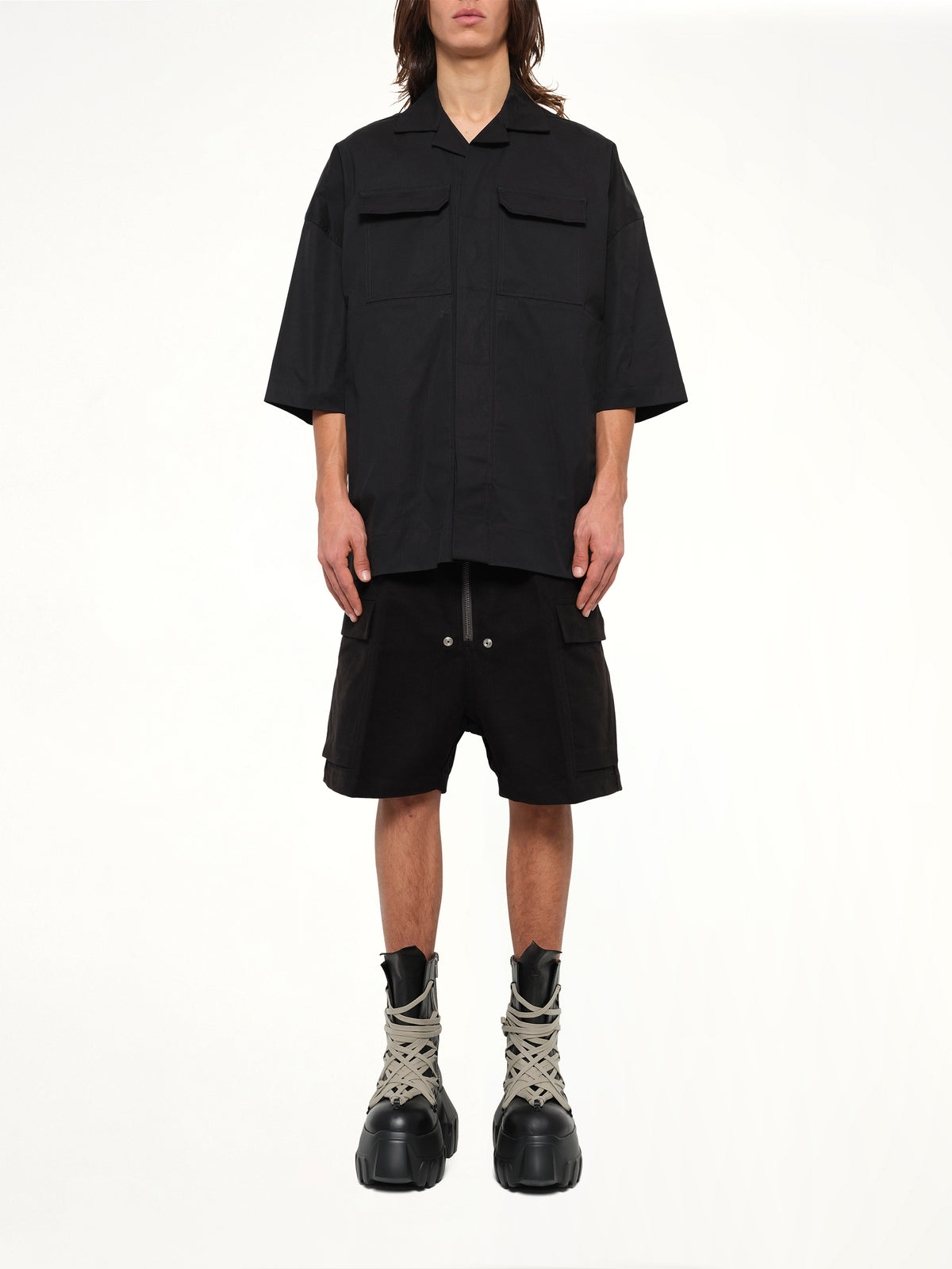 Cotton Twill Magnum Tommy Shirt in Black