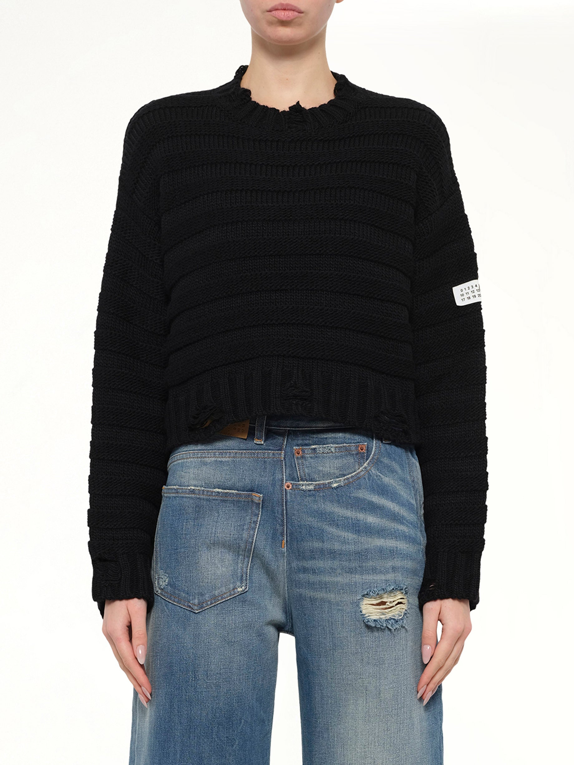 Gauge 3 Link Knit Sweater in Black