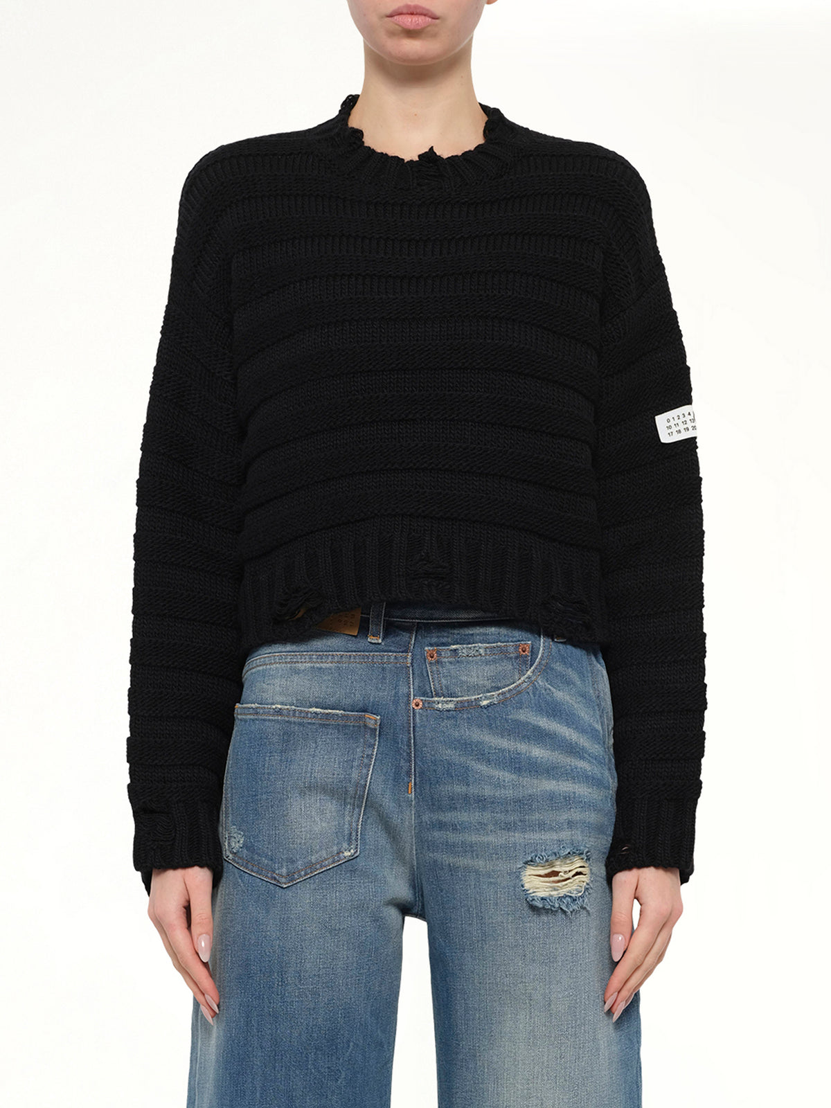 Gauge 3 Link Knit Sweater in Black