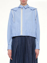 Poplin Hoodie in Light Blue Stripe