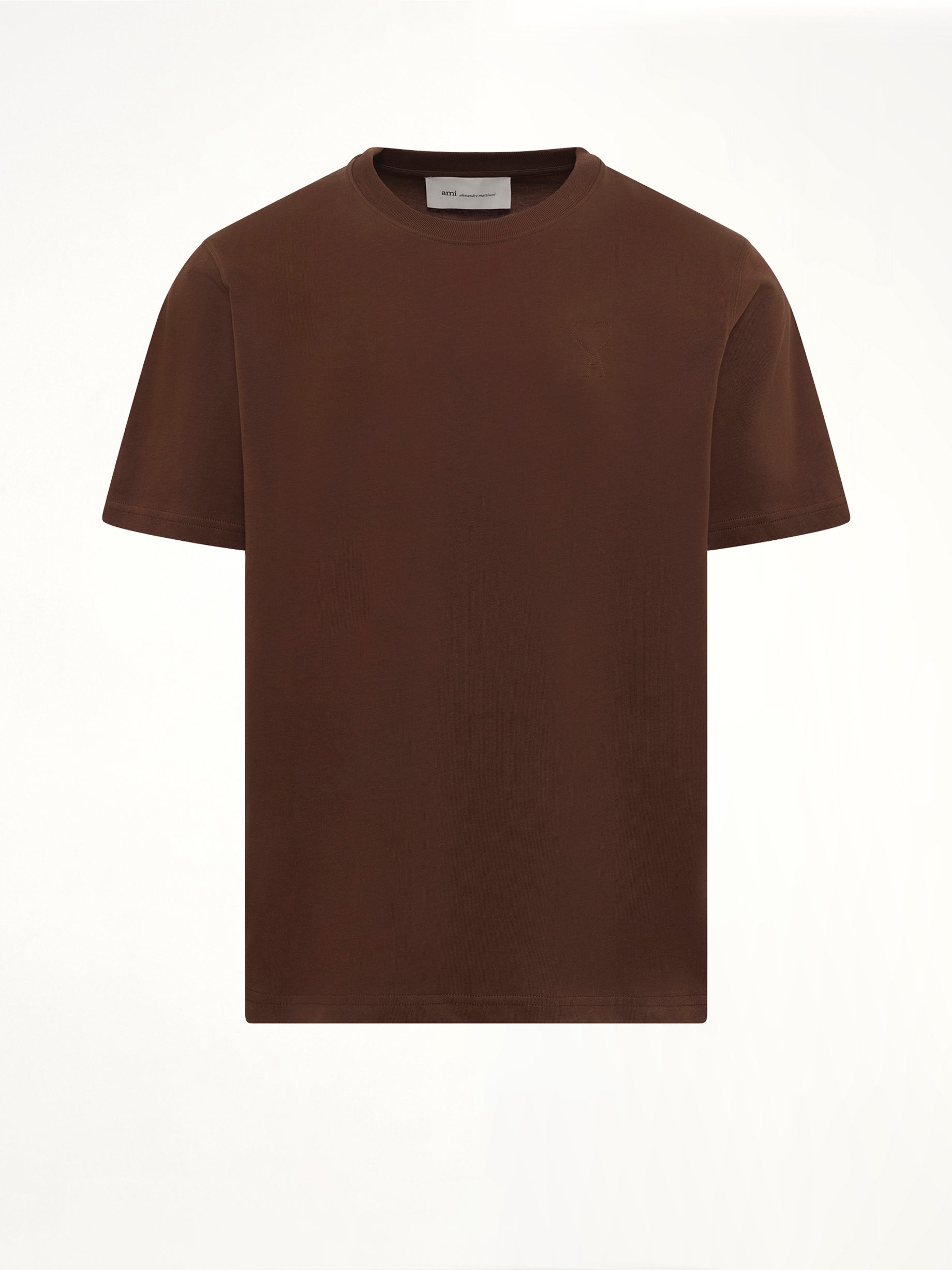 Embossed Ami De Coeur T-Shirt in Chocolate Brown
