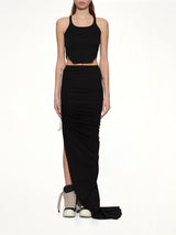 Soft Edfu Long Skirt in Black