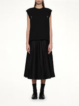 Cotton Jersey x Nylon Twill T-Shirt in Black