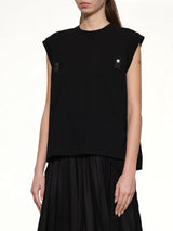 Cotton Jersey x Nylon Twill T-Shirt in Black