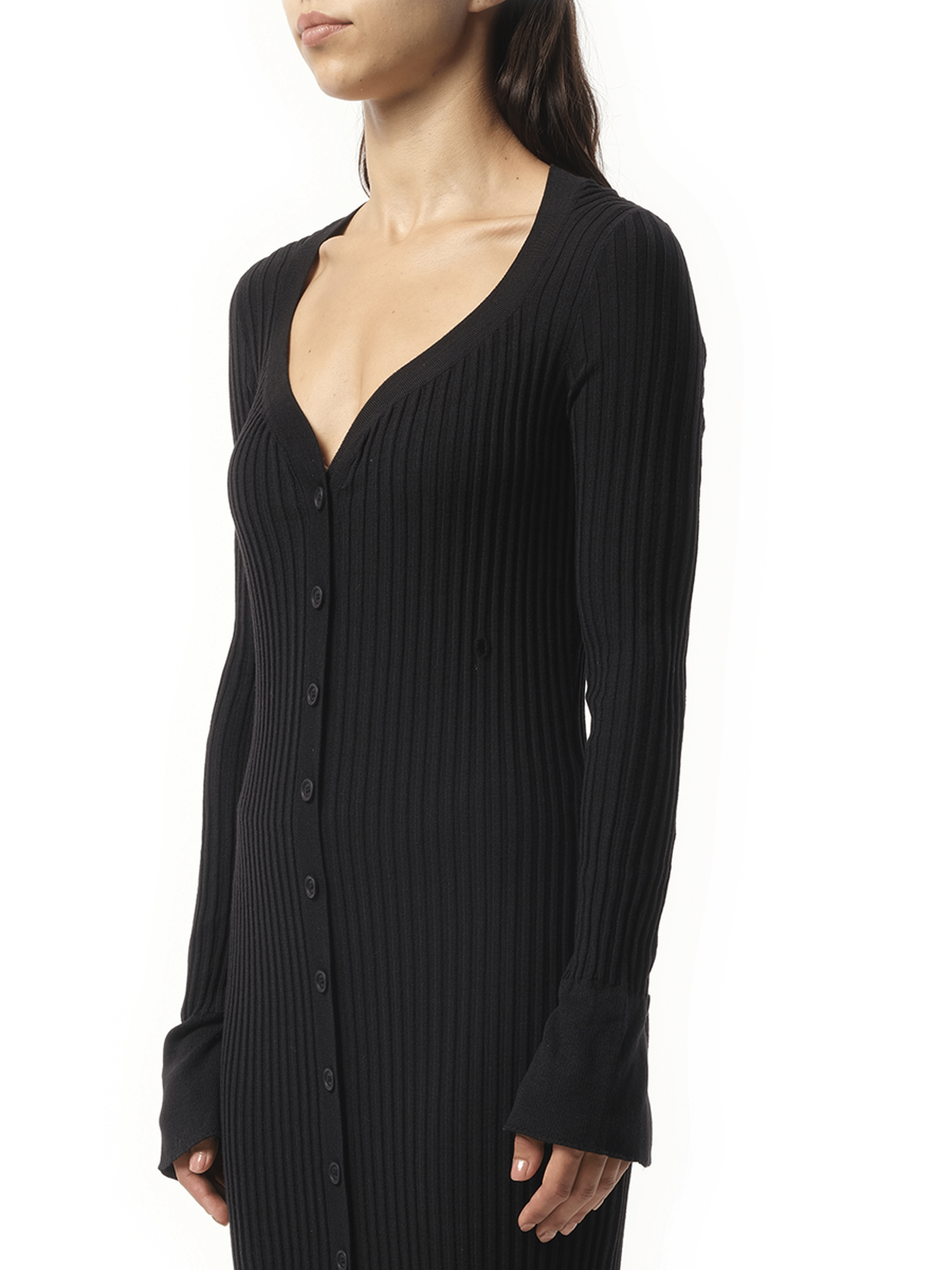 Long Knit Dress in Black