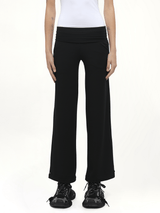 Afternoon Stretch Series - Folded High Waisted Pants in Black