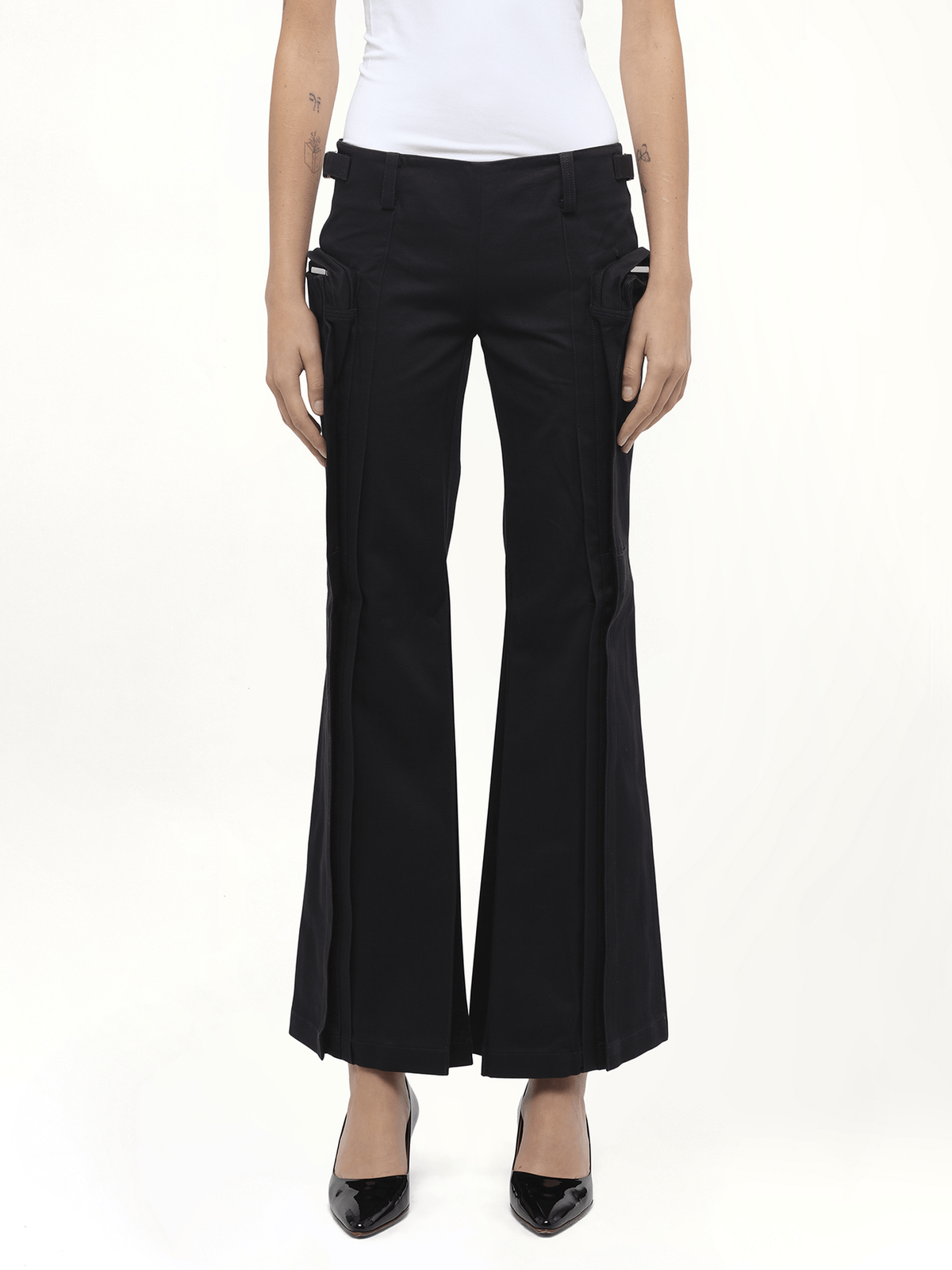 Flared Cargos in Black