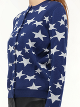 Lurex Stars Cardigan in Navy