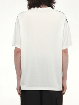 Wire Stripe Short Sleeve T-Shirt in White
