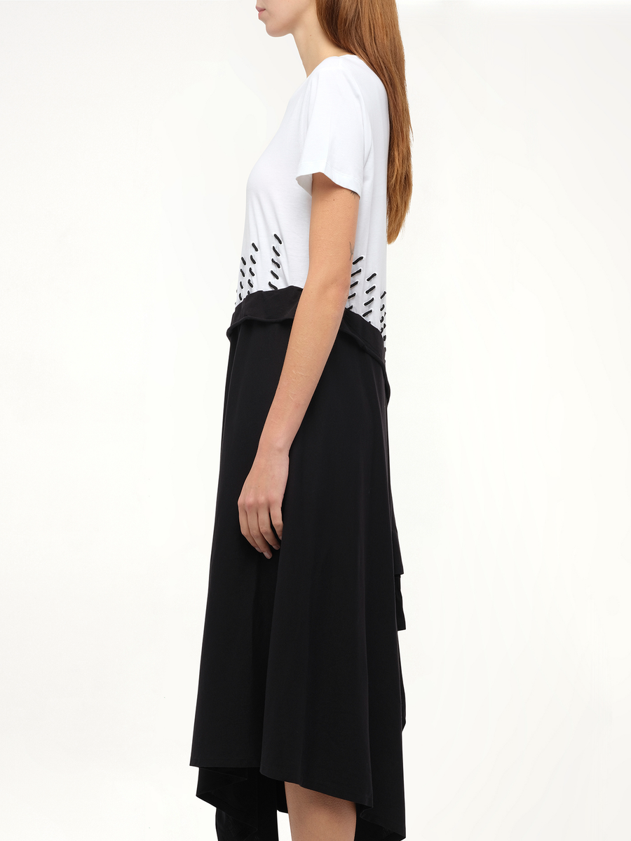 Satin Jersey Dress in Ecru