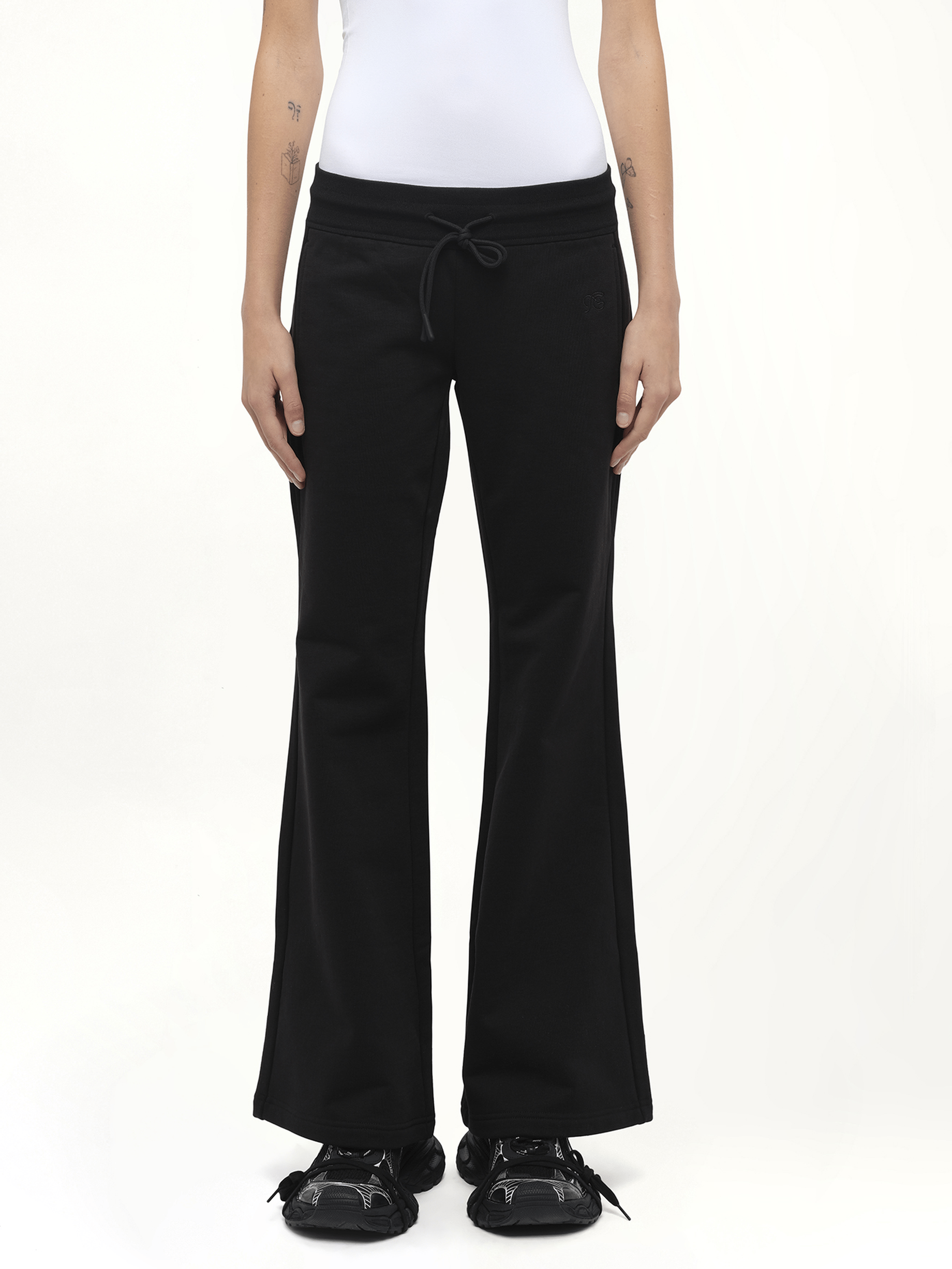 Casual Flared Sweatpants in Black