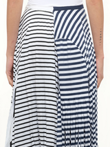 Stripe Jersey Skirt in Navy