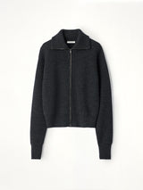 Zipped Cardigan in Ash Melange
