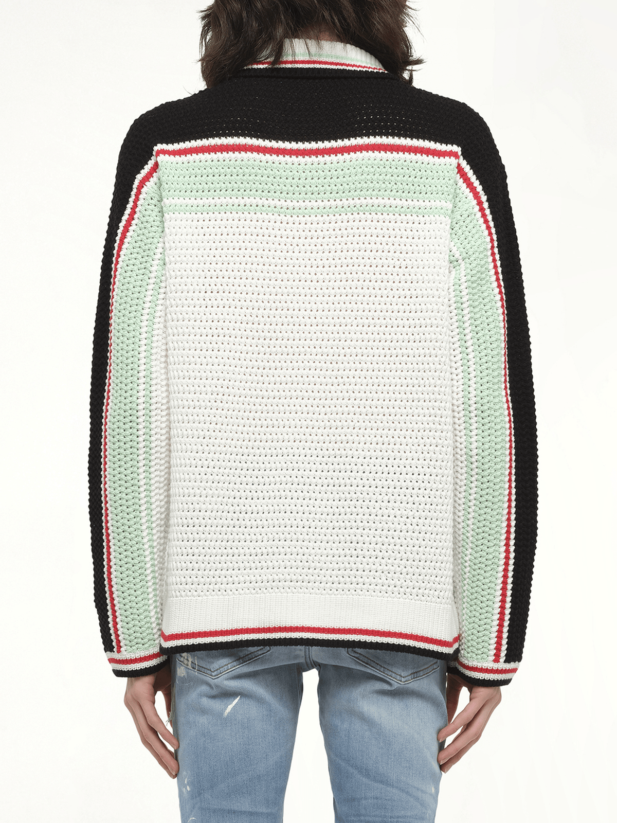 Faux Crochet Shirt in Multicolour