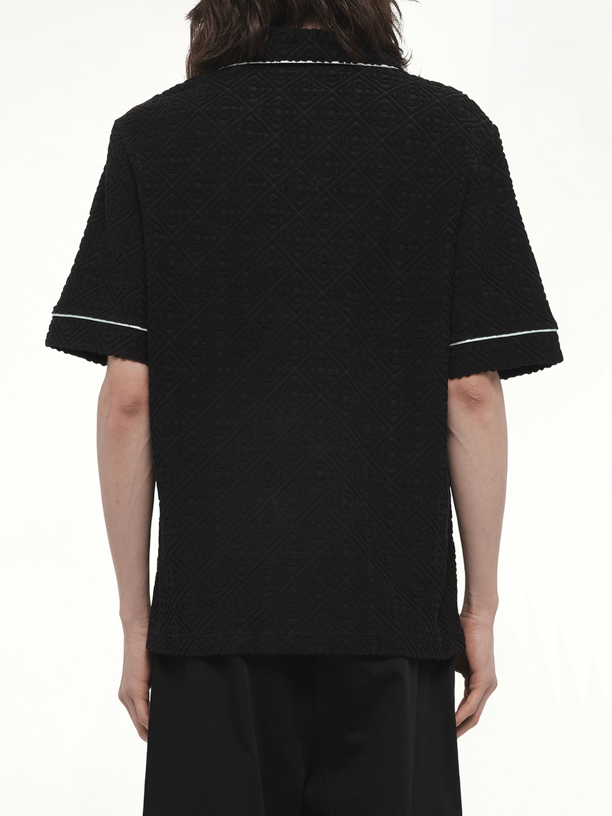 Towelling Monogram Shirt in Black