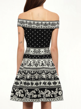 Floral Jacq Dress in Black/White