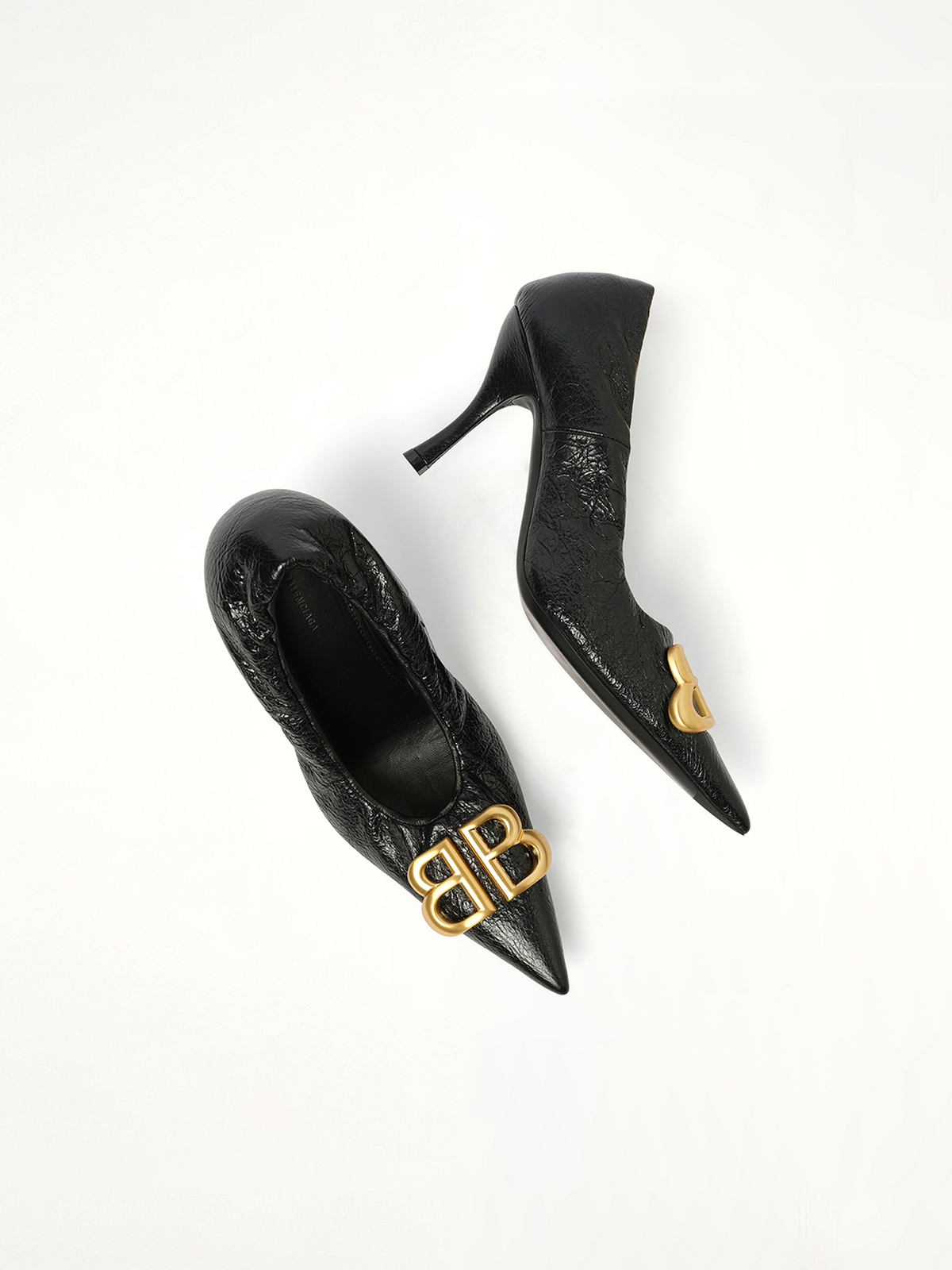 Monaco Pump BB H90 in Black/Gold Top View | BALENCIAGA