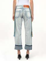 Stripe Bands Jeans in L Blue