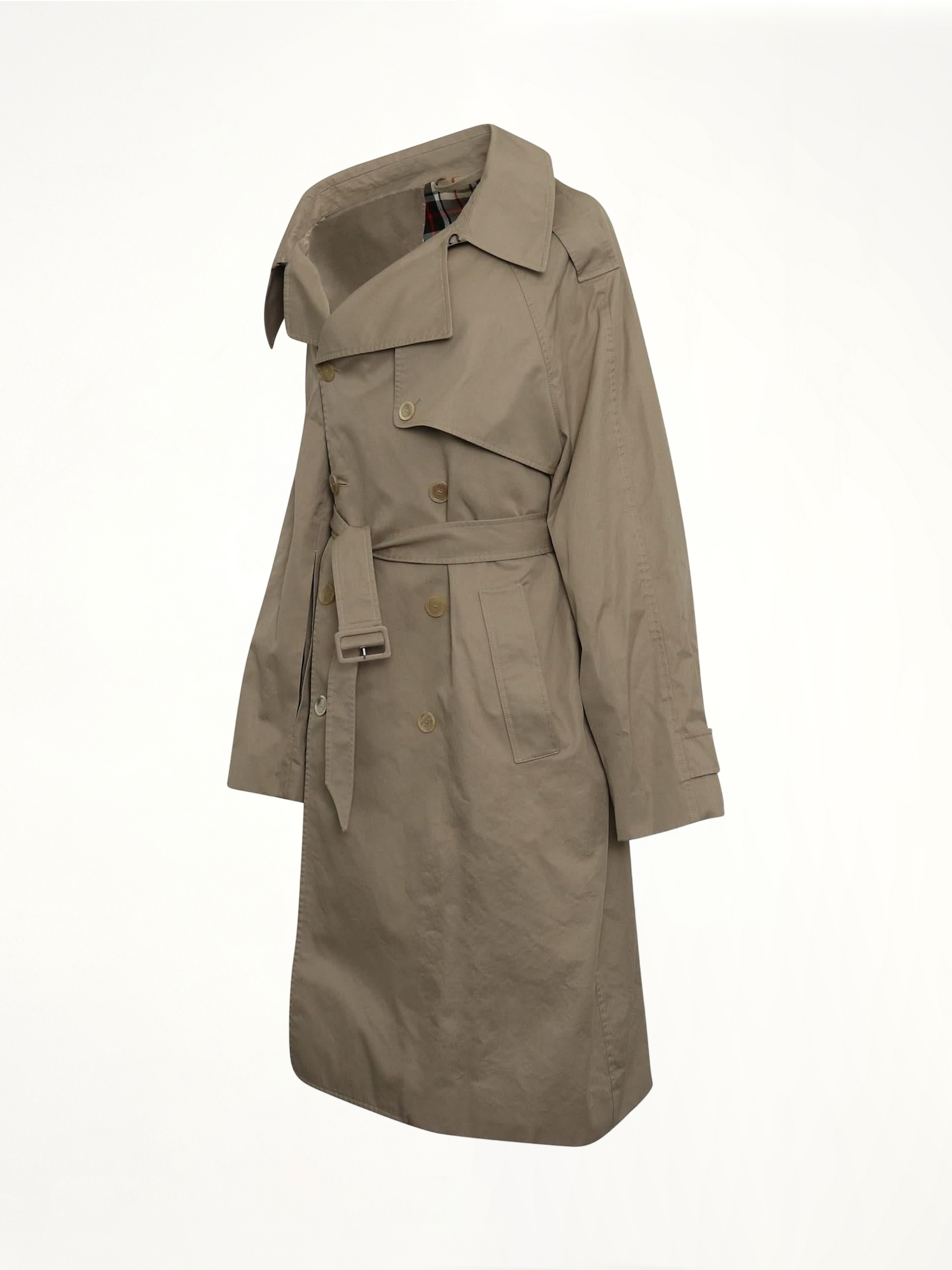Off Shoulder Trench Coat in Beige