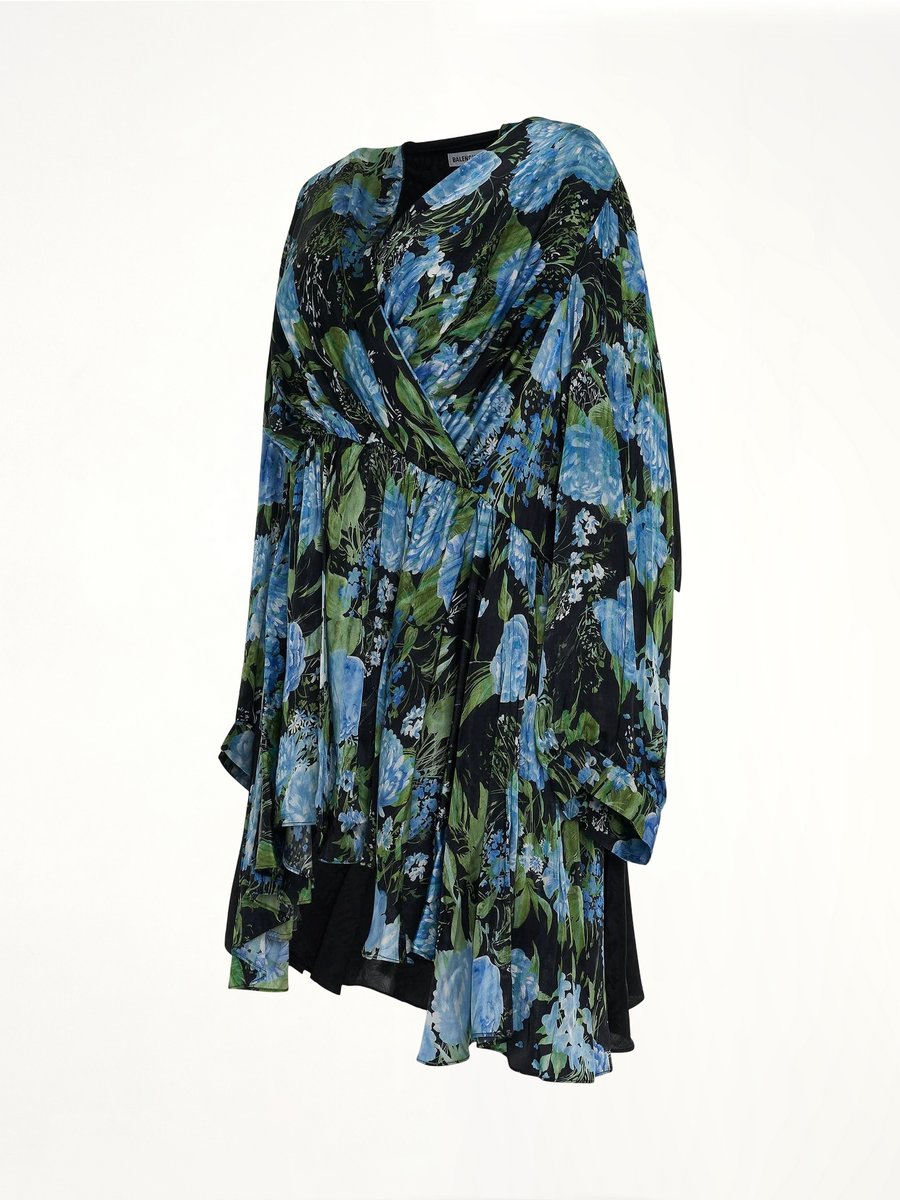 Wrap Baby Doll Dress in Blue