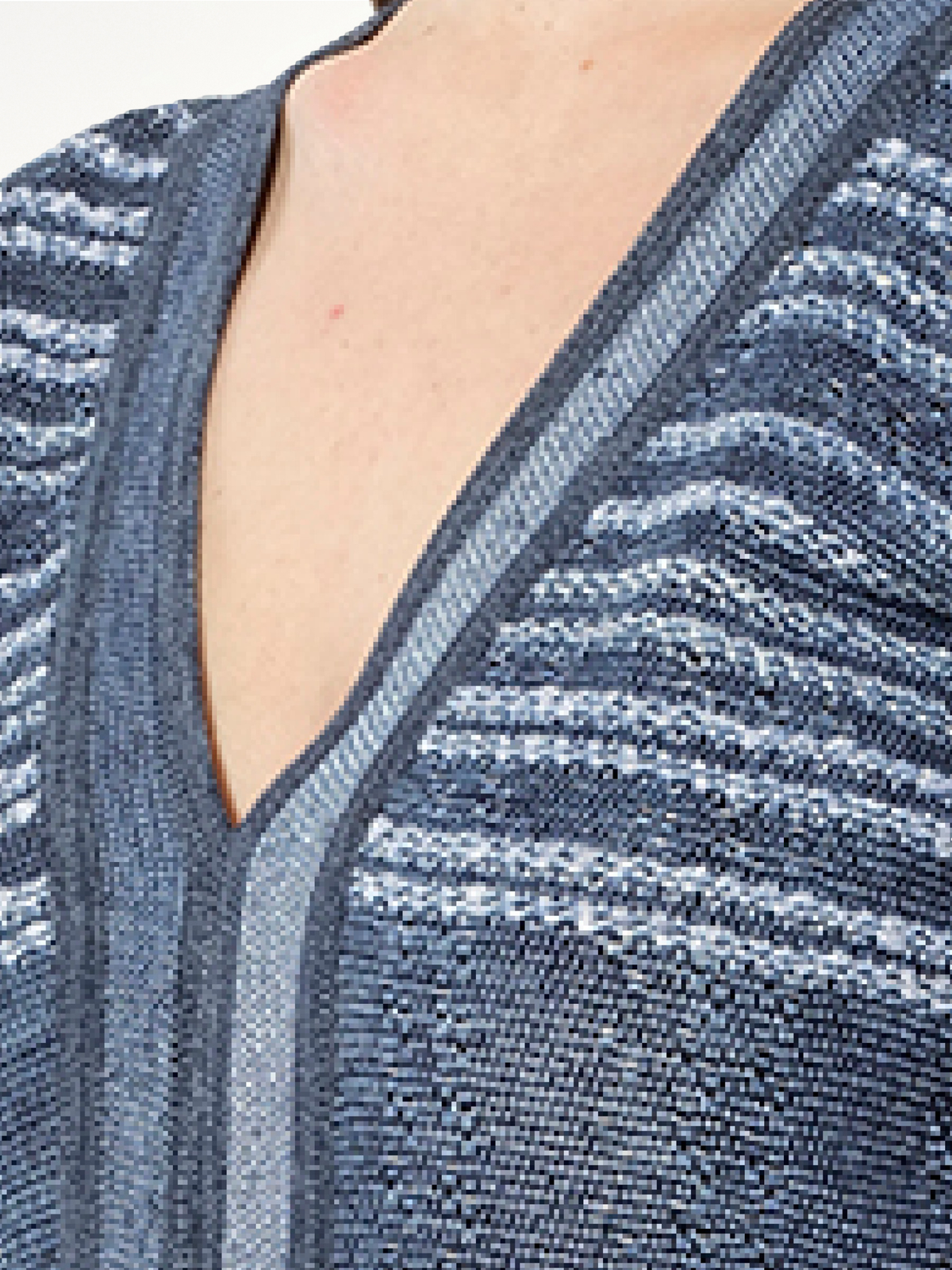 V Neck Knit Dress in Blue