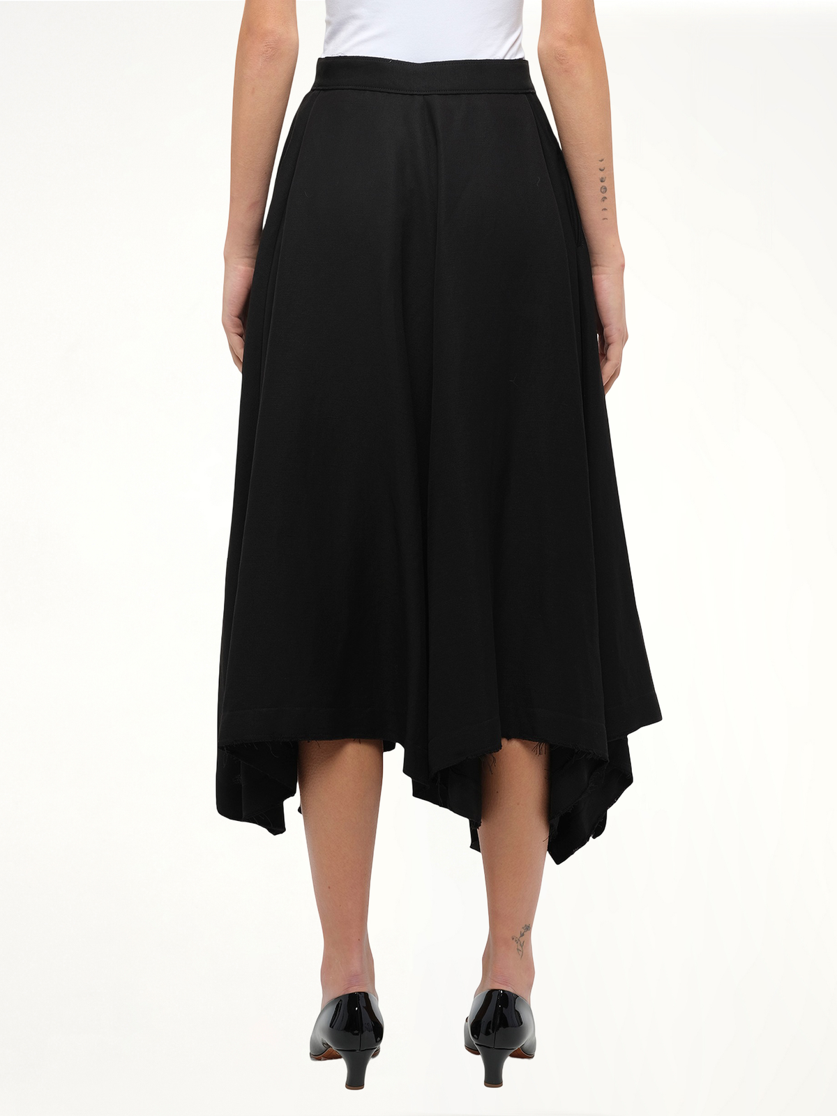 Gold Button Skirt in Black