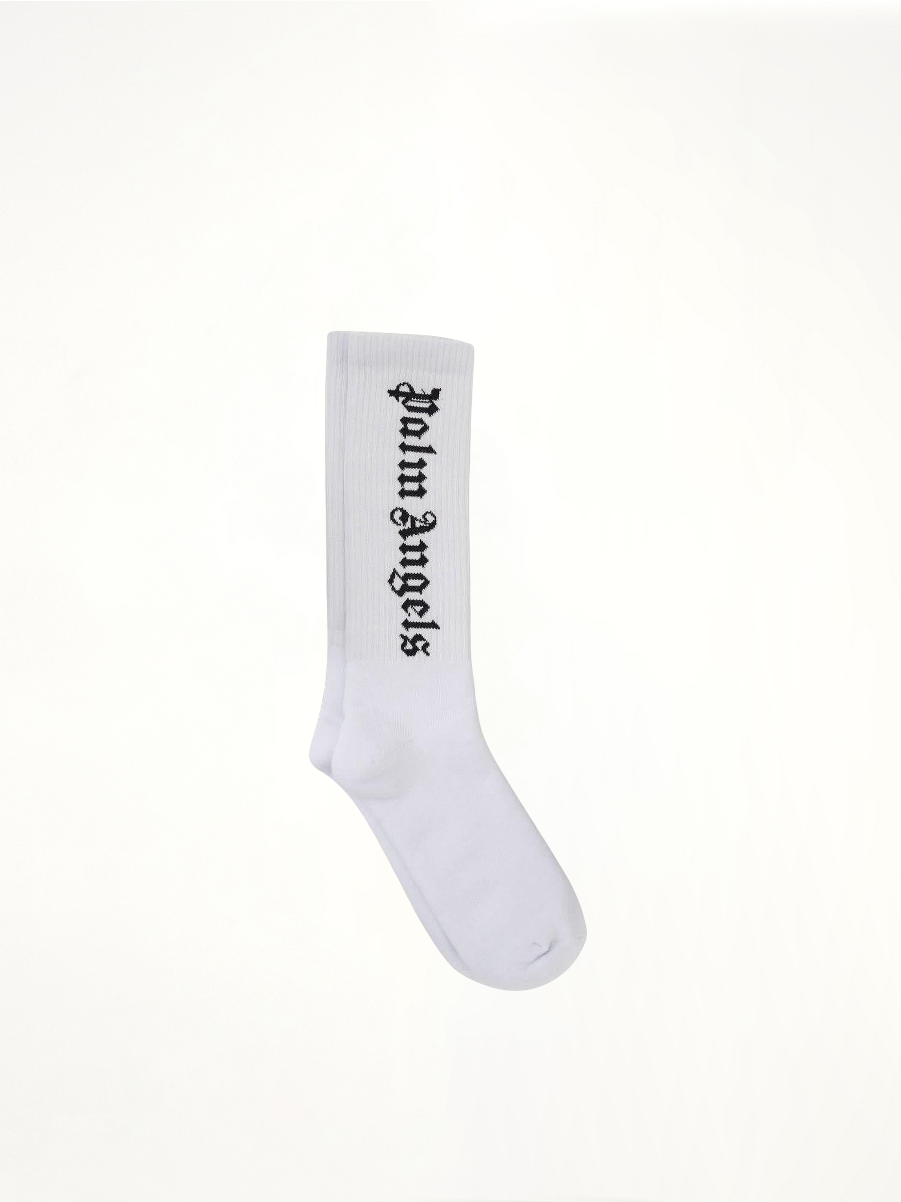 Vertical Logo Socks in White/Black