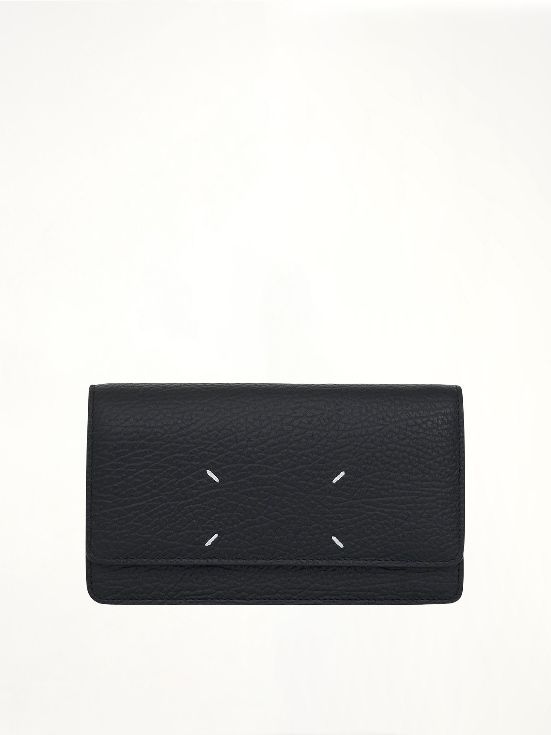 Four Stitches Chain Wallet in Black
