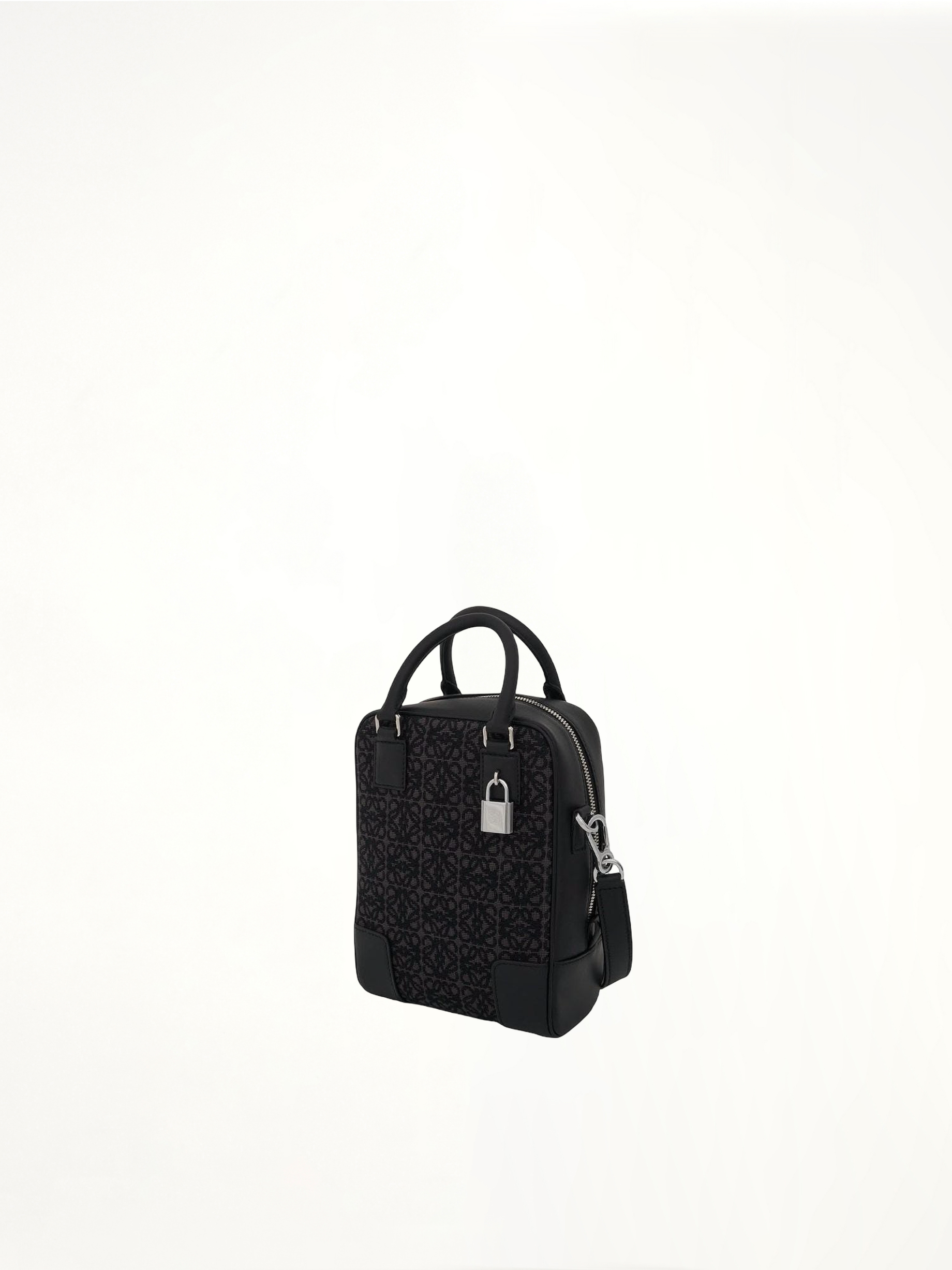 Amazona 15 Vertical Anagram in Jacquard and Calfskin in Anthracite