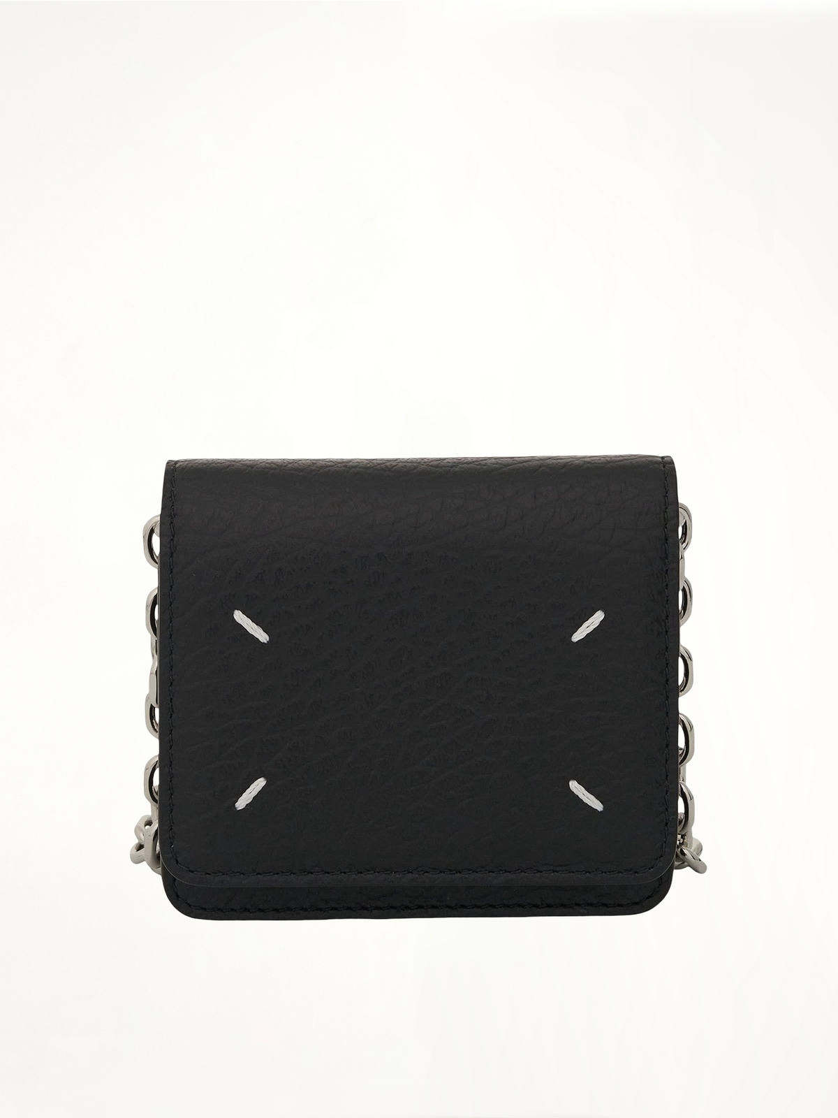 Four Stitches Chain Wallet in Black