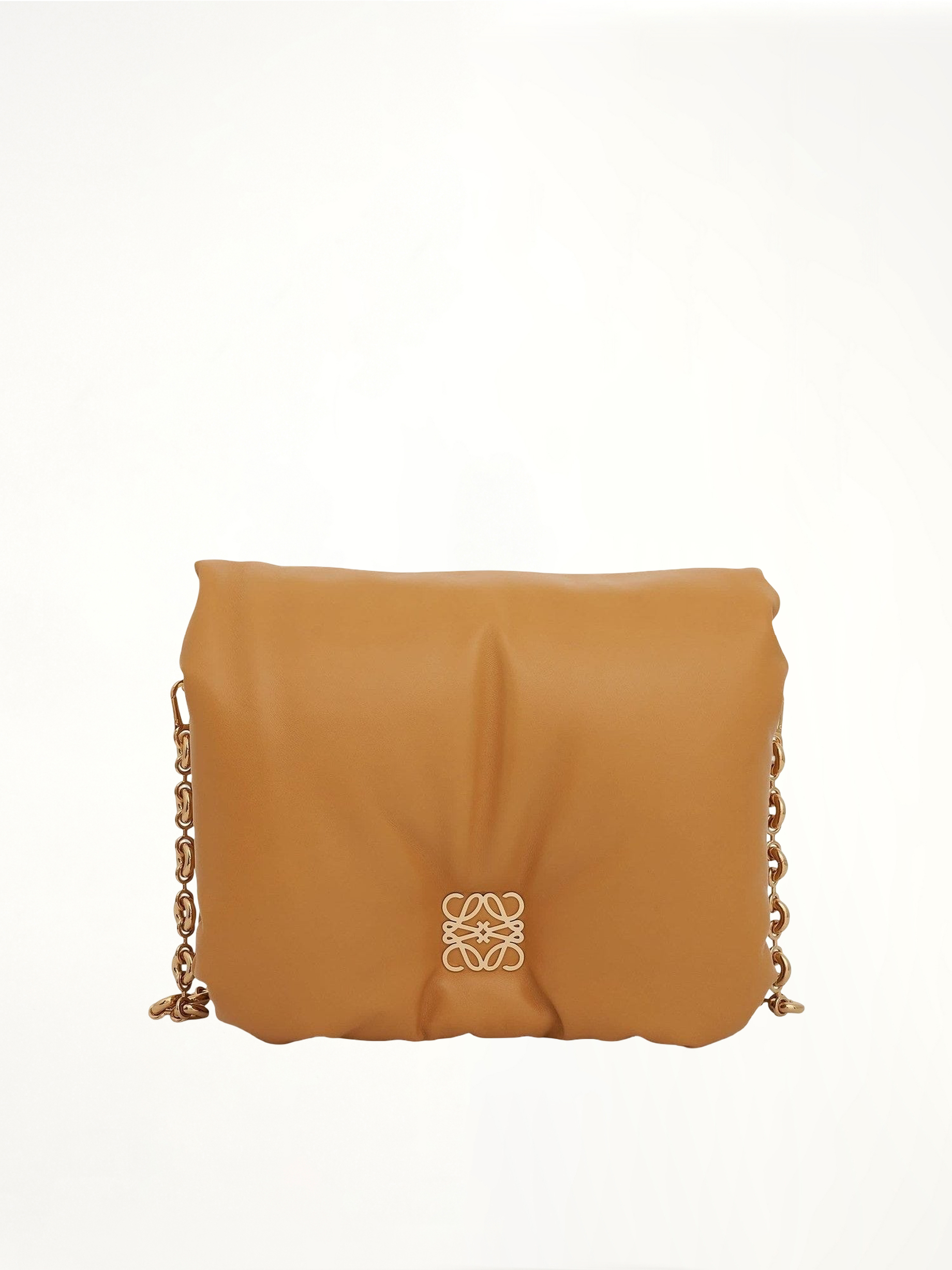 Puffer Goya Bag in Shiny Nappa Lambskin in Camel