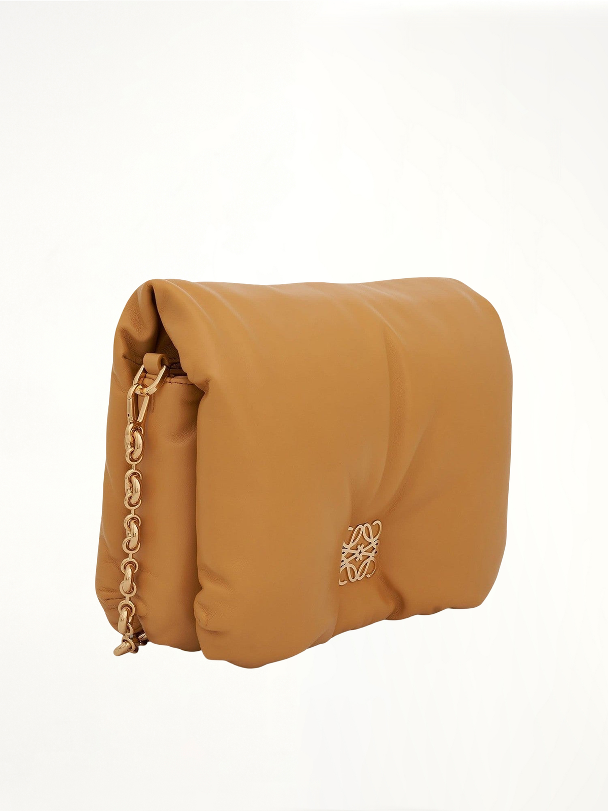 Puffer Goya Bag in Shiny Nappa Lambskin in Camel