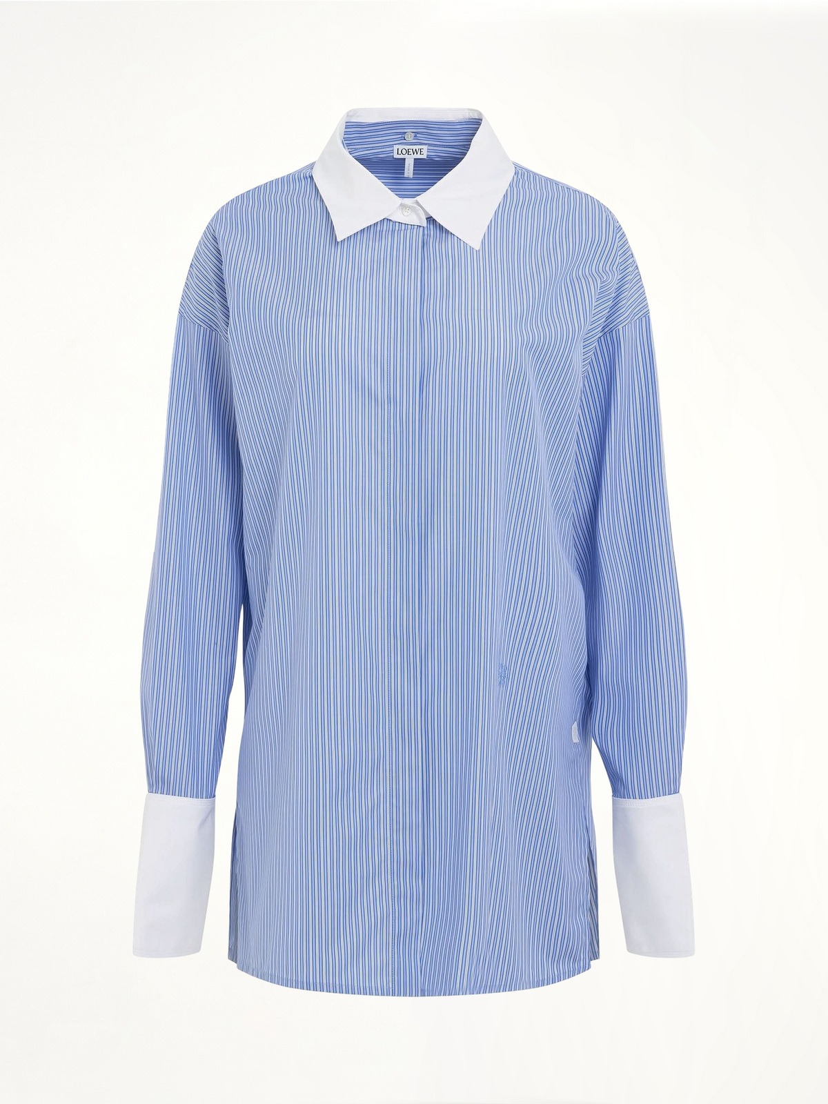 Stripe Long Shirt in Blue/White