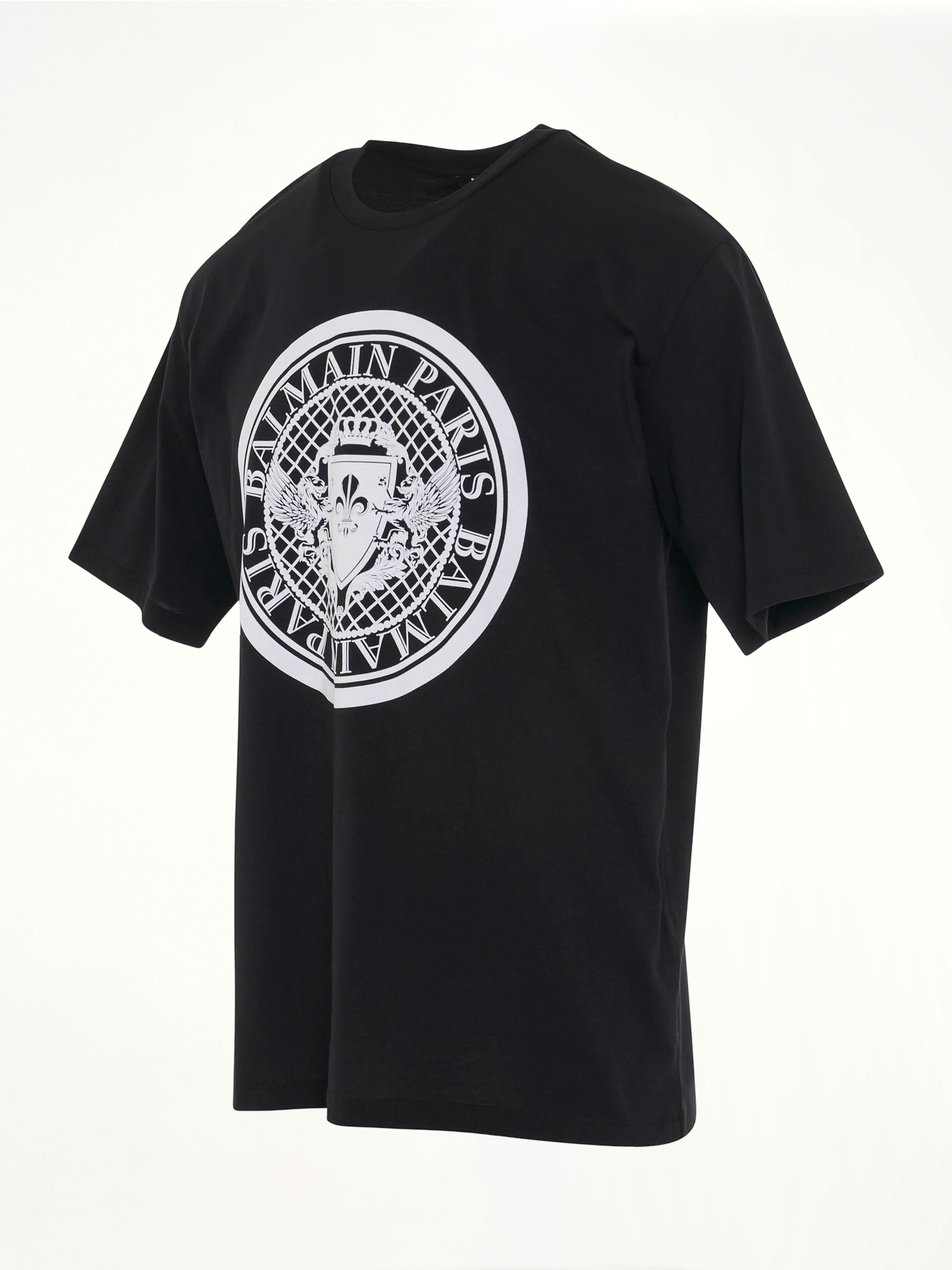 Coin Flock Straight Fit T-Shirt in Black/White