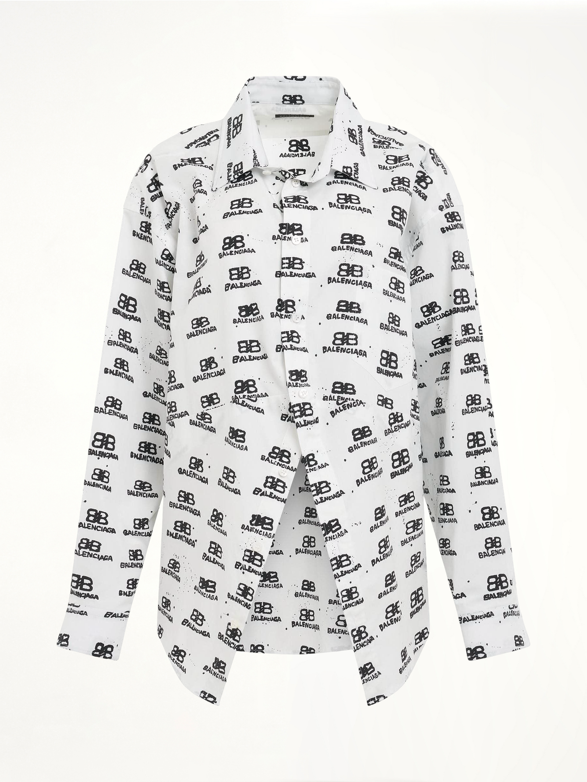 Hand Drawn BB Icon Swing Shirt in White/Black