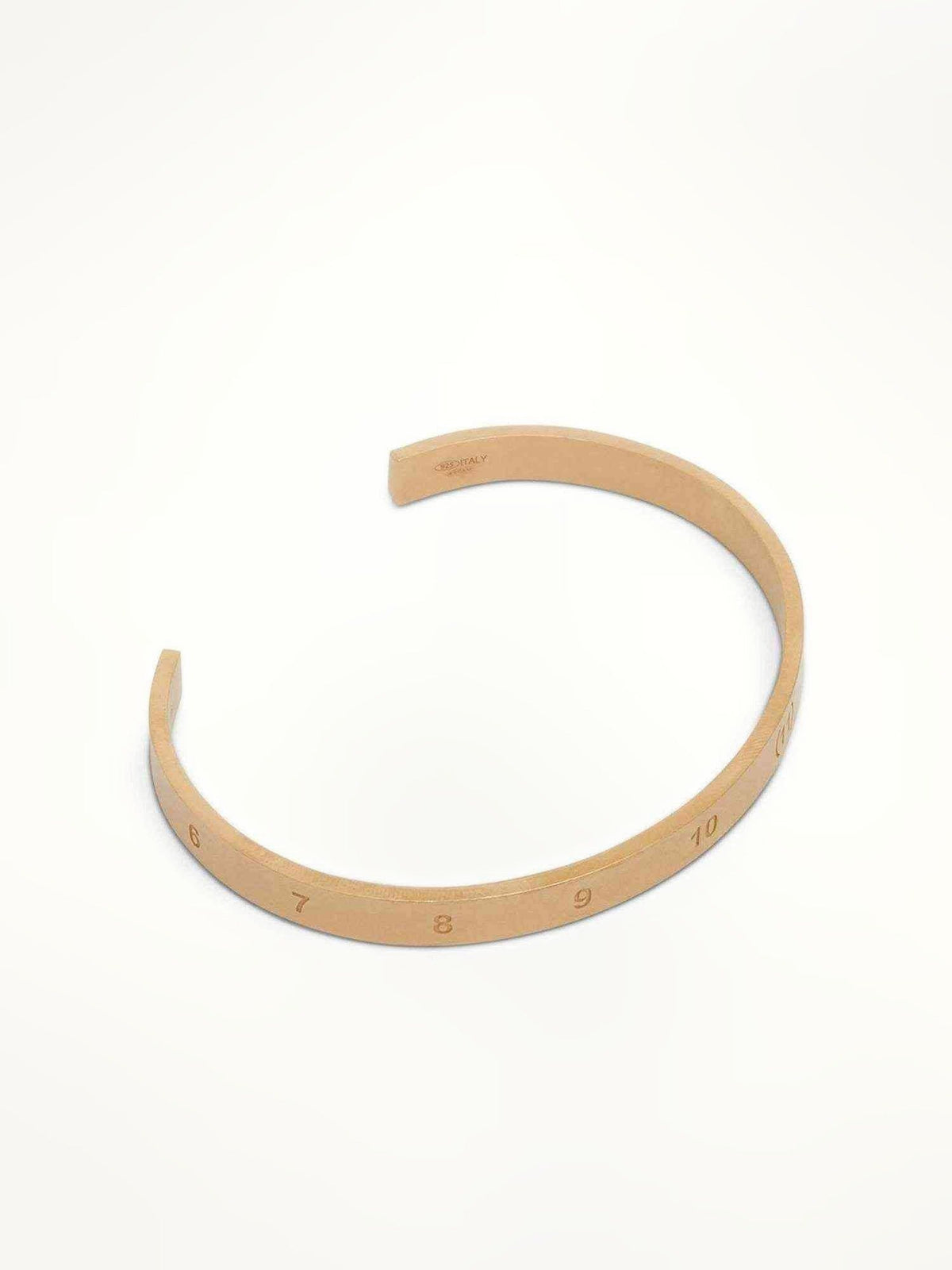 Maison Margiela Numerical Cuff 6.5mm Bracelet in Yellow Gold